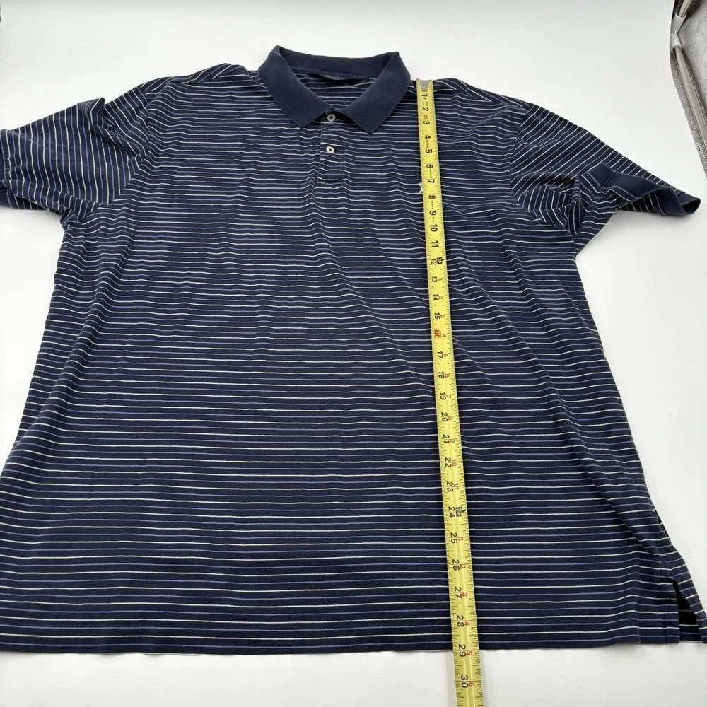 Polo Golf Ralph Lauren Mens XXL Striped Pima Cotton Pro Fit Polo Shirt Blue